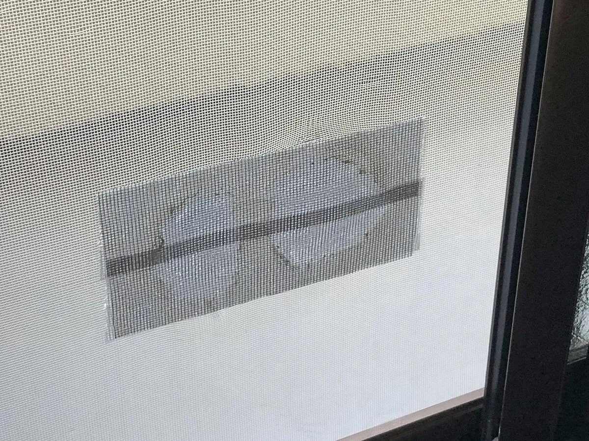 補修が終わった網戸