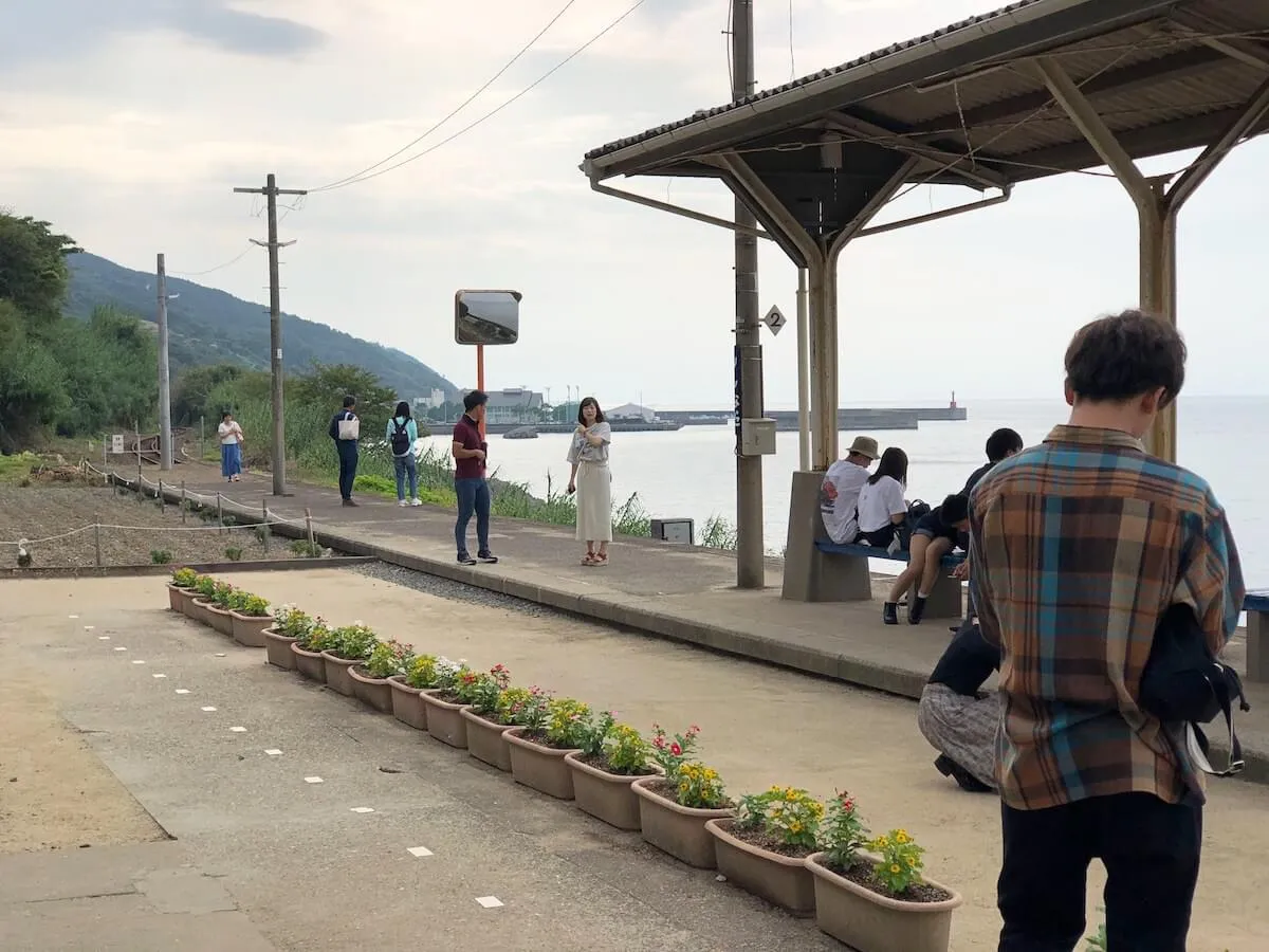 下灘駅の混雑具合