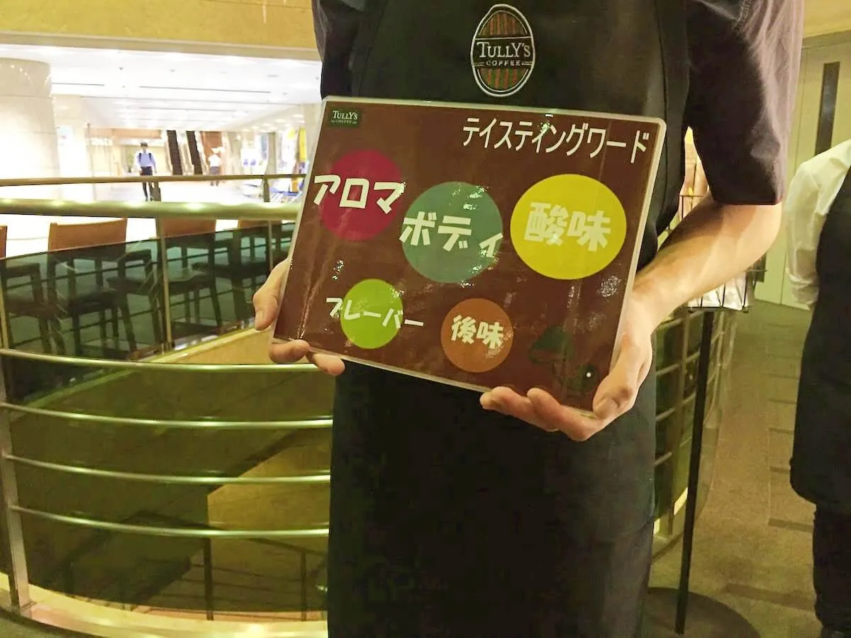 タリーズコーヒースクールでのコーヒーの勉強の写真
