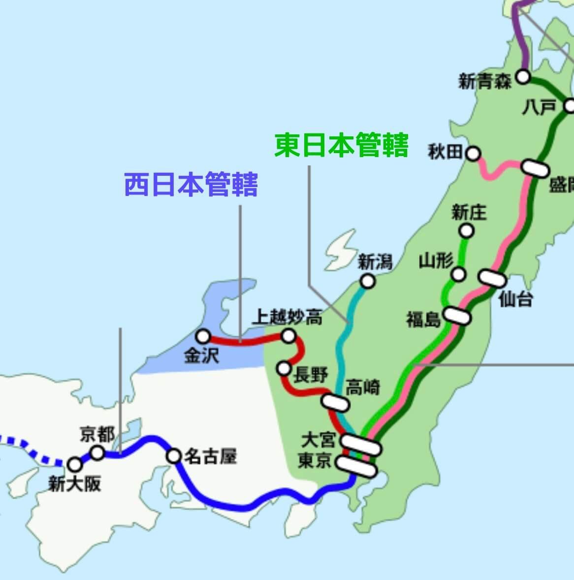 JR東日本と西日本の境界線